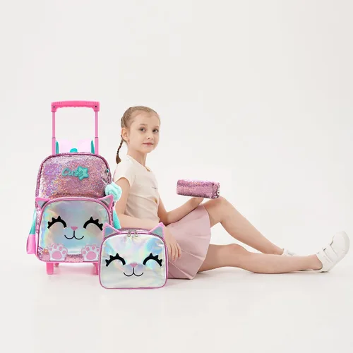 Miniatura 4 de Meetbelify Mochila con ruedas para niñas con ruedas para niñas para escuela primaria