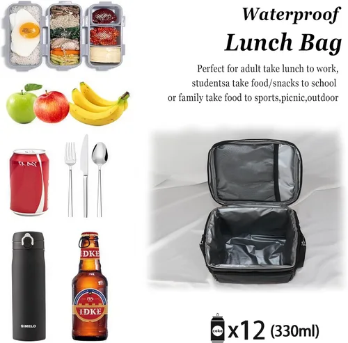 Miniatura 5 de TuErcao Bolsa térmica aislada 6/24 latas plegable a prueba de fugas con lados blandos para el auto, hielera portátil plegable pequeña para playa