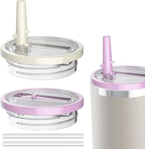 Miniatura 10 de 1 paquete de tapa con pajita abatible de 40 onzas, reemplazo para taza Stanley Quencher, tapa de taza a prueba de fugas y resistente a derrames