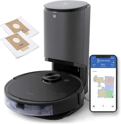 ECOVACS Deebot N8 Pro+ Robot aspirador y limpiador de trapeador, con estación de vacío automático, succión de 2600 Pa, navegación LiDAR basada en