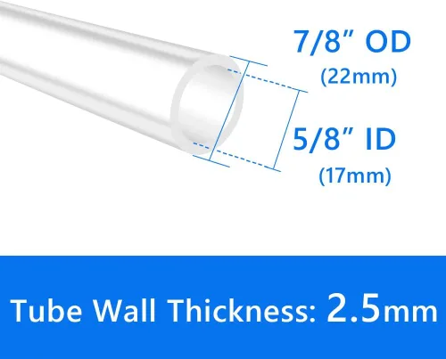 Miniatura 19 de Quickun - Tubo de silicona pura, 3/4" de diámetro interno x 1" de diámetro externo; tubo de grado alimentario para alta temperatura, manguera