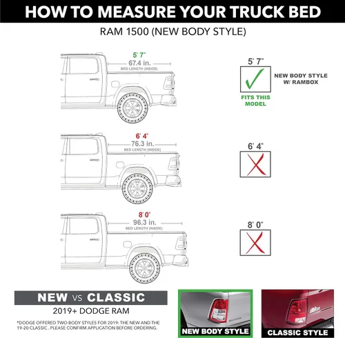 Miniatura 2 de RealTruck BAK BAKFlip MX4 - Cubierta rígida plegable para caja de camioneta 448227RB Compatible con Ram 1500 2019-2026