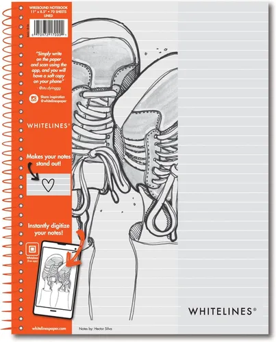 Miniatura 17 de ROARING SPRING Whitelines - Cuaderno de espiral de alta calidad, 5 x 5 con rayas, 11 x 8.5 pulgadas, 70 hojas, descarga digitalmente tus notas