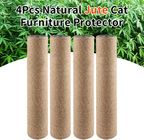 Miniatura 10 de VCEPJH Poste rascador de repuesto para gatos de interior, 4 piezas de poste de rascador de gato de 15.7 pulgadas, cuerda de sisal, protector