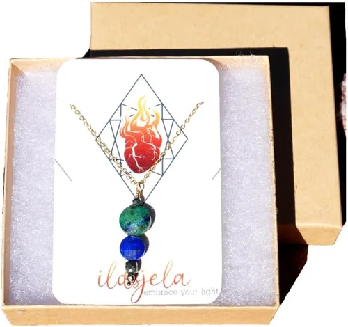 Miniatura 15 de I AM SERIES - Collar de piedras preciosas genuinas y metal semiprecioso 7 chakras