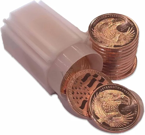 Miniatura 2 de Generic 20 unidades de 1 onza de bandera de águila de la libertad de cobre redonda en tubo de almacenamiento