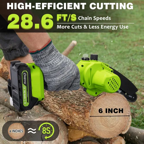 Miniatura 2 de CEEPUY Mini Motosierra Inalámbrica, [2025 Mejorada] Sierra Eléctrica Regalos para Hombres Papá Esposo Jardinero, Gadgets Geniales para Hombres 2025