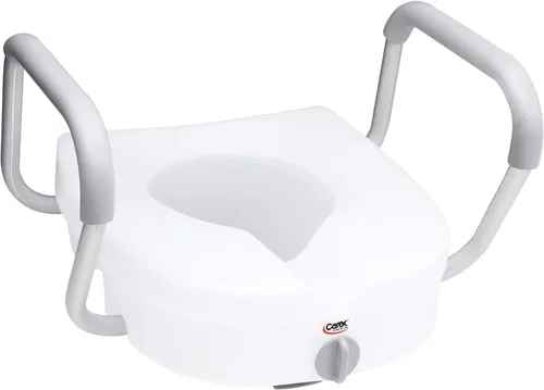 Miniatura 7 de Carex E-Z Lock - Asiento de inodoro elevado con asas, elevador de asiento de inodoro de 5 pulgadas con brazos, asiento de inodoro elevado