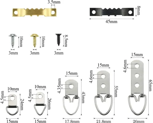 Miniatura 2 de HELIFOUNER Kit de 480 ganchos para colgar cuadros para marcos de fotos, kit de ganchos para marcos de fotos, kit de colgador de fotos para el hogar