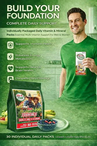 Miniatura 3 de VITAL 4U® Vitamin Essentials - Multivitamínico diario para hombres y mujeres, apoyo inmunológico, fórmula multimineral, 30 porciones