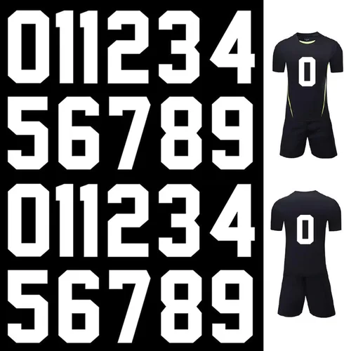 22 piezas de 8 pulgadas para planchar con números de transferencia de calor, de 0 a 9, camiseta deportiva (blanco, 8 pulgadas)