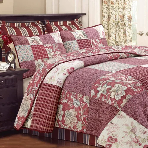 Miniatura 31 de Cozy Line Home Fashions - Juego de ropa de cama reversible de 100% algodón con patchwork real cosido a mano, color mostaza amarilla, estilo granja