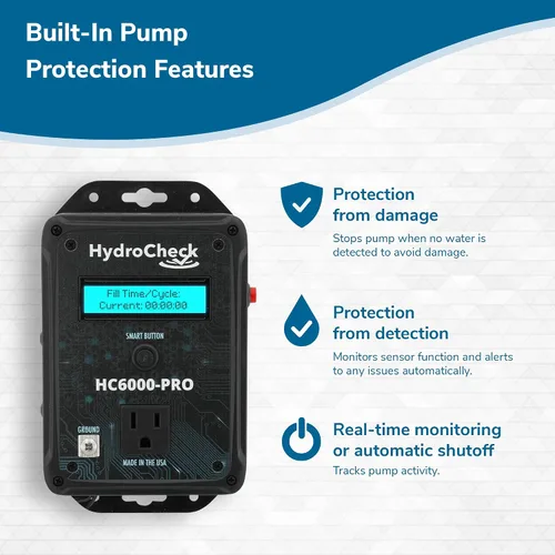 Miniatura 4 de HC5000T - Interruptor electrónico de bomba de aguas residuales, cable de 12 pies, sin entrada de pozo, sistema de alarma inteligente con sensor