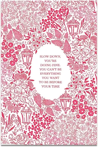 Miniatura 43 de Arte de pared "Slow Down You’re Doing Fine" Retro Minimalista Motivacional Cita Musical Póster Inspirador Letras de Canciones de Media Siglo en Tela