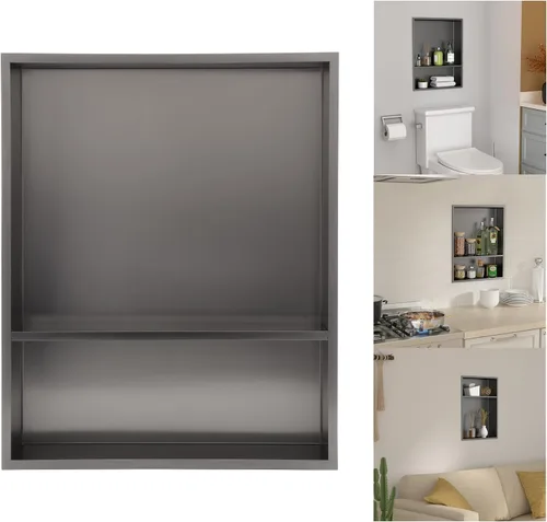 Miniatura 15 de Lordear Niche de baño 21 x 17 pulgadas, estante rectangular empotrado, no necesita azulejos, inserto de pared para almacenamiento, moderno estante