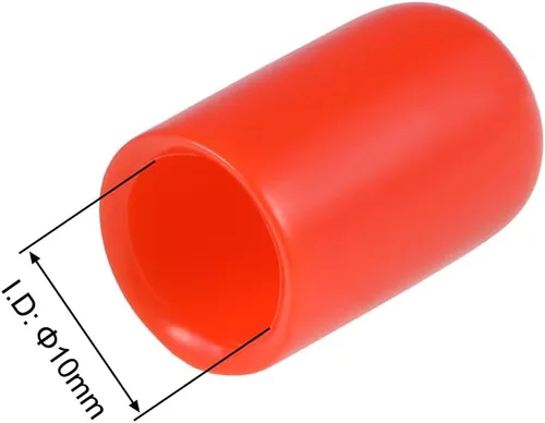 Miniatura 3 de uxcell 20 tapas de goma de 0.394 in de vinilo de identificación redonda tapa tapa de rosca de tornillo protectores rojo