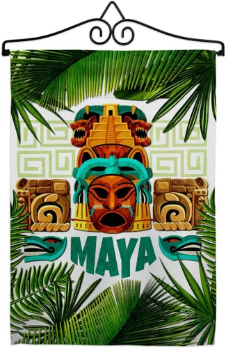 Maya - Juego de banderas de jardín para colgar en la pared, regional, México, Estados Unidos, México, Estados Unidos, país, área particular,