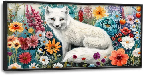 Miniatura 31 de Cuadros Grandes Enmarcados Arte de Pared para Sala de Estar, Lobos del Bosque Decoración de Pared de Gran Tamaño Lobo Animal Impresión en Lienzo
