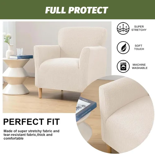 Miniatura 5 de FUANGUI Funda para Sillón de Banquete con Brazos Fundas para Sillas Elásticas Funda para Sillón Club Funda Suave para Sillón Sofá Cubiertas 03