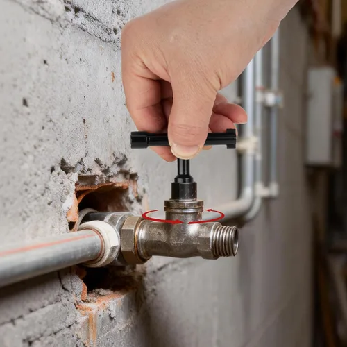 Miniatura 4 de HAUTMEC - Llave de agua de 4 vías, llave multifuncional universal de cruz, aleación de zinc, para fontaneros y electricistas, herramientas