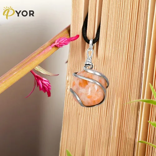 Miniatura 109 de PYOR Collar con colgante curativo de Reiki de cristal, gemas de buena suerte, prosperidad, riqueza, piedras preciosas naturales, collares de buena