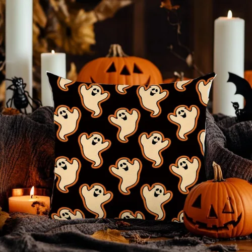 Miniatura 4 de Fundas de almohada de Halloween de 16 x 16 pulgadas, juego de 2 bonitas fundas de almohada decorativas para sofá, dormitorio, sala de estar