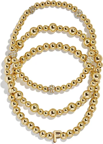 Miniatura 49 de BaubleBar Juego de pulsera Pisa para mujer, tres pulseras de cuentas chapadas en oro, joyería de moda, regalo de moda