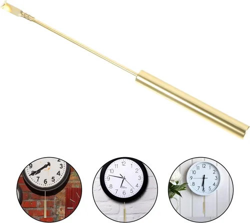 Miniatura 8 de VOSAREA Reloj de pared unisex con péndulo, dorado, pantalla analógica, 12 pulgadas de diámetro