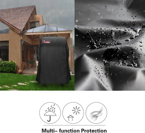 Miniatura 4 de Kingkong 7105 Premium Cover para parrillas de gas Weber serie 210 con ambas colapsadas (no apto para Spirit II E-210), color negro