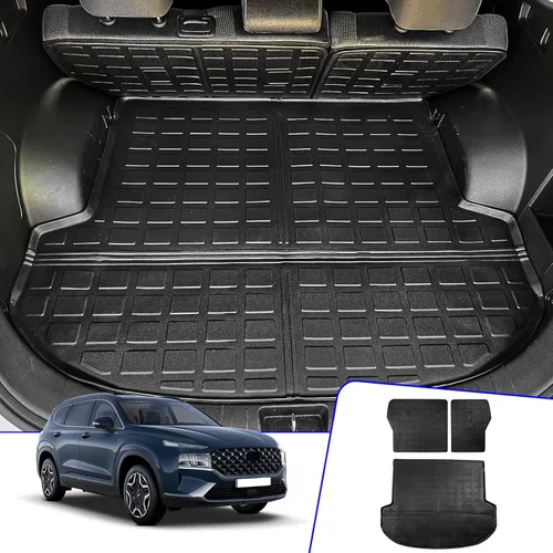 Rongtaod Tapete de carga compatible con Hyundai Santa Fe 2021-2023 (se ajusta a 5 asientos), tapete de carga, forro de carga para todo tipo de