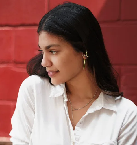 Miniatura 3 de Aretes de espada gótica, aretes de daga de diamantes de imitación, aretes de tornillo de espada retro negra, aretes de espada punk, aretes de espada