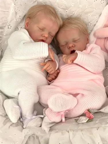 Miniatura 7 de Anano Muñecas Reborn Bebés Gemelos Niño y Niña, Muñecas de Bebé Realistas de 18 Pulgadas de Silicona Cuerpo Completo, Muñecas de Bebé de Silicona