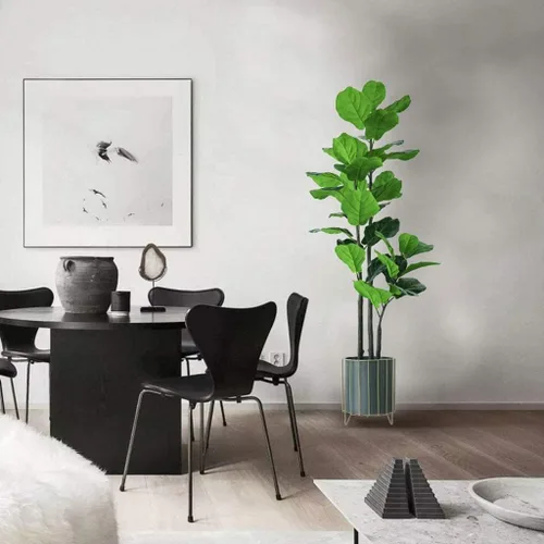 Miniatura 4 de Plantas falsas, árbol artificial, rama de árbol artificial nórdico, ficus lyrata, árbol de banano falso para el hogar, jardín, decoración de bonsái