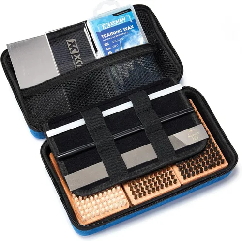 XCMAN Kit de depilación y afinación de esquí y snowboard con caja de cepillos de cera para viajes y almacenamiento (caja con herramientas de