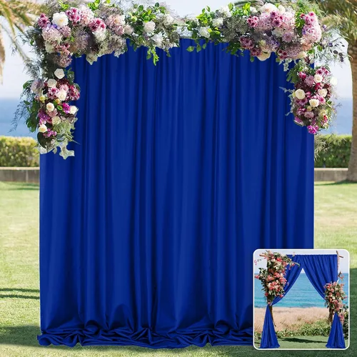 Miniatura 20 de MYSKY HOME Cortinas de 10 pies x 10 pies Verde Cazador Cortinas de Fondo para Fiestas Bodas Escenario Cortinas con Bolsillo para Barra Cortinas
