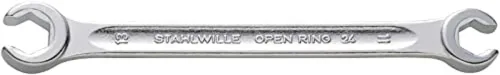 Miniatura 4 de Stahlwille 41081214 Llave de anillo abierto de doble extremo n.º 24 con hexágono, tamaño 0.472 x 0.551 in, métrica, cabeza angulada a 10 grados