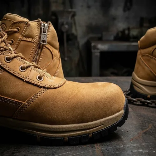 Miniatura 2 de Botas de trabajo para hombre, con puntera de acero deslizante, de cuero, impermeables, antideslizantes, a prueba de pinchazos, antiestáticas