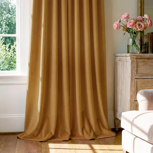 Miniatura 105 de StangH Cortinas de Terciopelo Verde Esmeralda de 96 Pulgadas - Cortinas Opacas de Terciopelo de Lujo Súper Suaves, Elegante Cobertura de Ventana