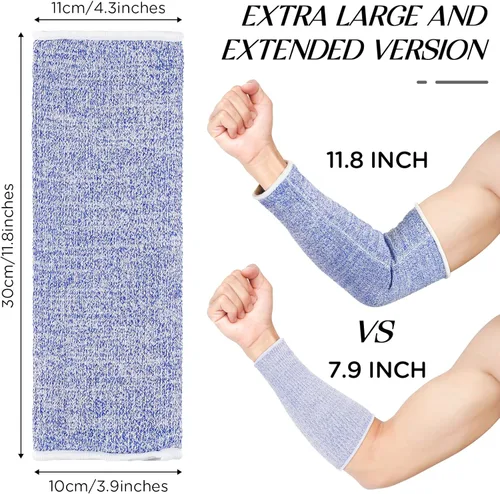 Miniatura 2 de Neer 4 pares de mangas protectoras para brazos para piel fina, anticortes, resistentes a quemaduras, funda para antebrazo para cocina y construcción