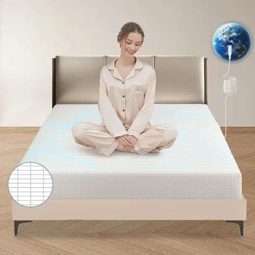 Miniatura 9 de Sábanas de tierra Queen, sábana de tierra, fibra plateada, kit de sábanas con conexión a tierra, sábana de bolsillo profundo, buena ropa de cama Gris