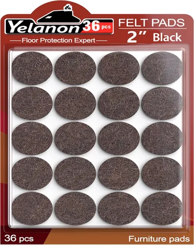 Miniatura 17 de Yelanon Almohadillas de fieltro para muebles, 56 unidades (1+2 pulgadas), almohadillas de fieltro de alta calidad para muebles de patas de silla