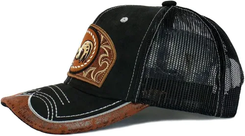 Miniatura 4 de Gorra de béisbol de malla bordada con diseño de gallo, mexicano, gorra de béisbol curvada