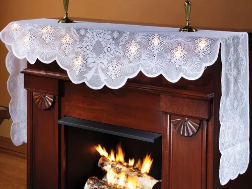 Miniatura 2 de Miles Kimball Bufanda de mantel iluminada, color blanco, talla única