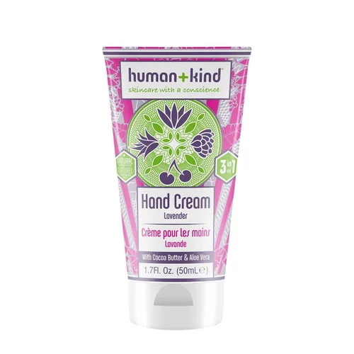 Human+Kind Crema hidratante de manos lavanda - Crema hidratante con aceite de aguacate y manteca de karité - Hidratante intenso y de rápida