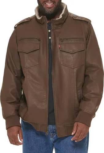 Miniatura 11 de Levi's - Bombardero clásico de piel sintética imitación venado, estilo aviador, para hombre (tallas estándar y grandes y altas)
