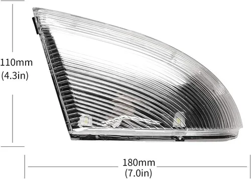 Miniatura 5 de Espejo lateral LED intermitente, luz de charco para conductor y pasajero, lente transparente para 68064948AA 68064949AA compatible con Dodge Ram