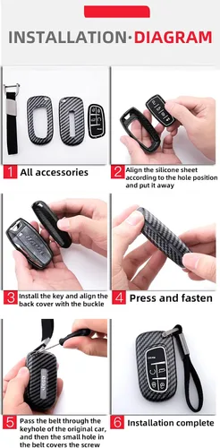 Miniatura 6 de Funda para llavero de 2 botones para Toyota Corolla RAV4 Camry GX FJ150 Prius Yaris Land Cruiser Highlander LX RX NX Hilux Previa Aygo Prado Levin