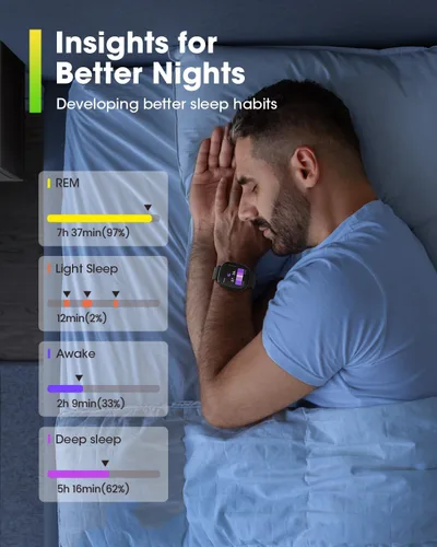 Miniatura 6 de Reloj inteligente para hombres y mujeres Fitness: 1.83 "Fitness Tracker con Blutooth Call 24/7 Frecuencia cardíaca SpO2 Monitor de sueño IP68