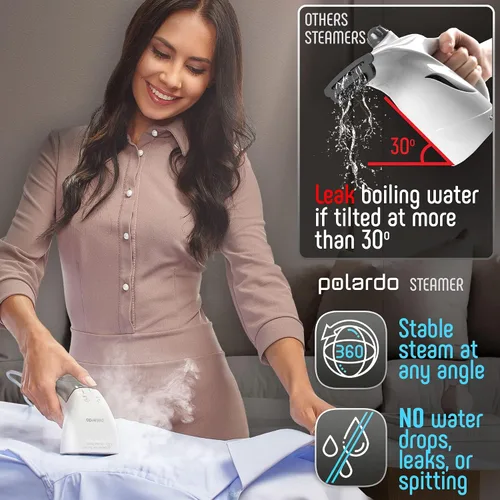 Miniatura 5 de Vaporizador de hierro de mano para ropa, tamaño de viaje, potente, portátil, compacto, mini plancha de vapor para hogar, removedor de arrugas, Blanco