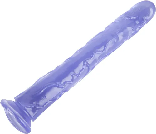 Consolador de cristal de gelatina de 13 pulgadas, consoladores flexibles realistas con potente base de ventosa, consolador anal grande, suave y Azul